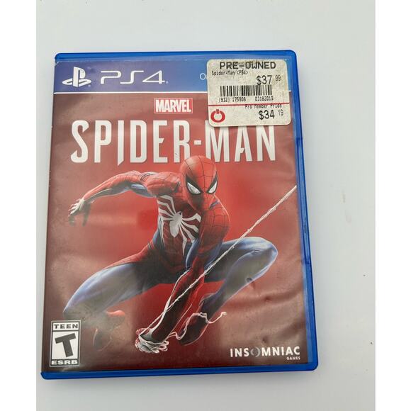 insomniac Games Other - PS4 Marvel Spider-Man (PlayStation 4, 2018) No Manual Clean Disc